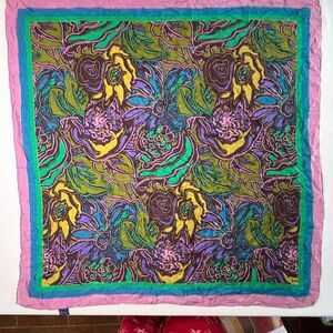 Honey Silk Scarf Purple Green Gold
